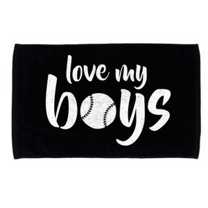 Love My Boys Baseball Mom Microfiber Hand Towel