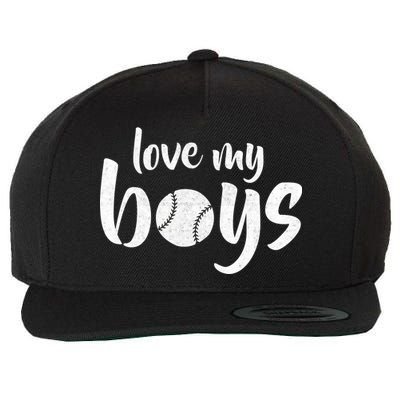 Love My Boys Baseball Mom Wool Snapback Cap