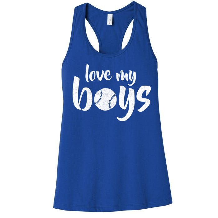 Love My Boys Baseball Mom Women's Racerback Tank