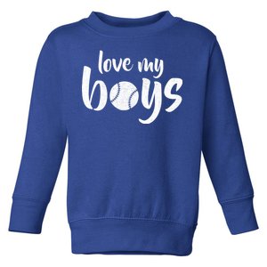 Love My Boys Baseball Mom Toddler Sweatshirt