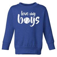 Love My Boys Baseball Mom Toddler Sweatshirt