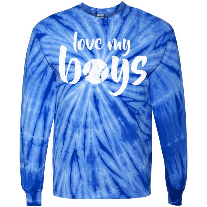 Love My Boys Baseball Mom Tie-Dye Long Sleeve Shirt