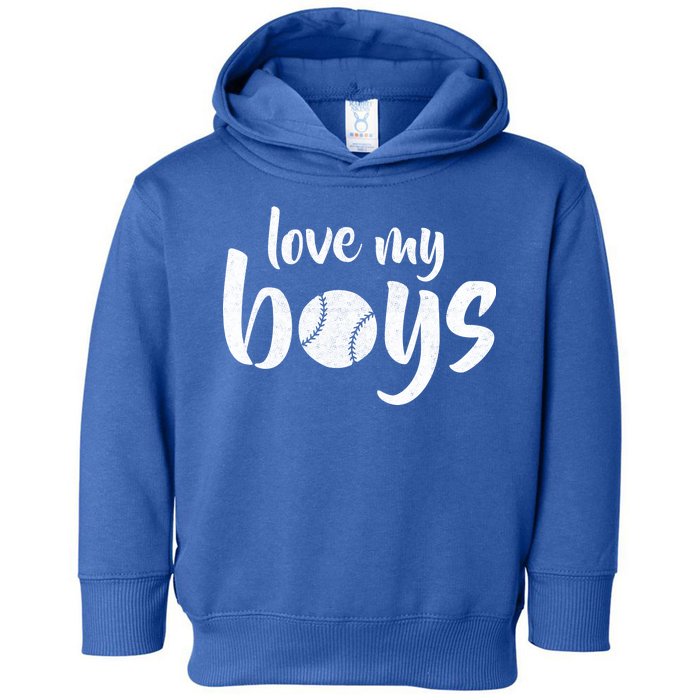 Love My Boys Baseball Mom Toddler Hoodie