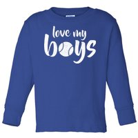 Love My Boys Baseball Mom Toddler Long Sleeve Shirt