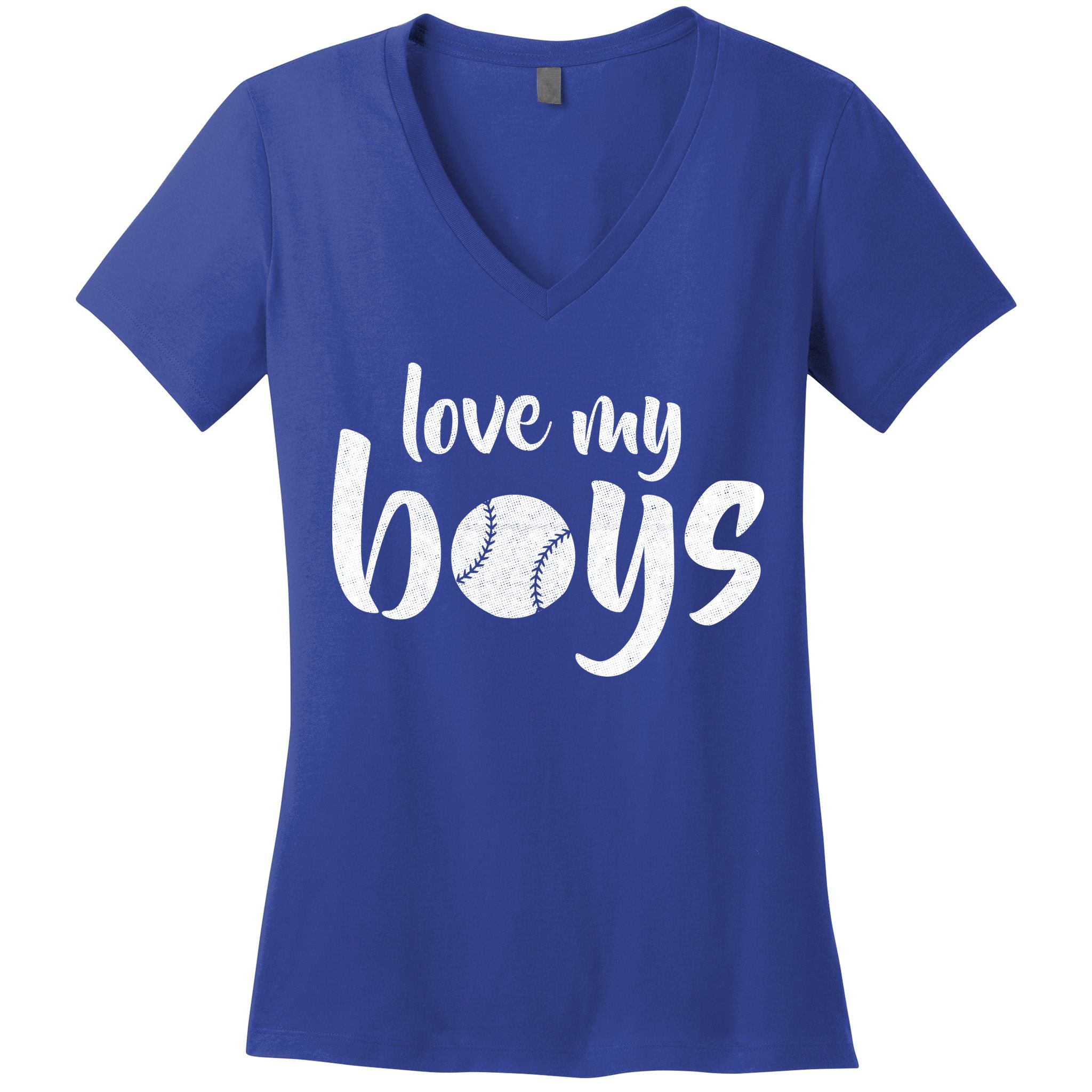 Love My Boys Baseball Mom Women's V-Neck T-Shirt