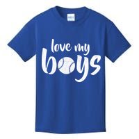 Love My Boys Baseball Mom Kids T-Shirt