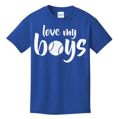 Love My Boys Baseball Mom Kids T-Shirt