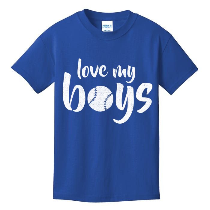 Love My Boys Baseball Mom Kids T-Shirt