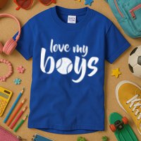 Love My Boys Baseball Mom Kids T-Shirt