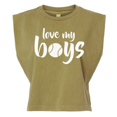 Love My Boys Baseball Mom Garment-Dyed Women's Muscle Tee