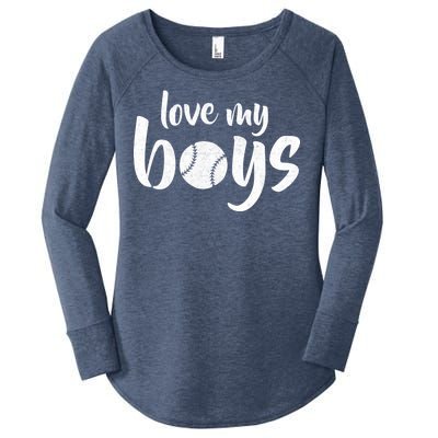 Love My Boys Baseball Mom Women's Perfect Tri Tunic Long Sleeve Shirt