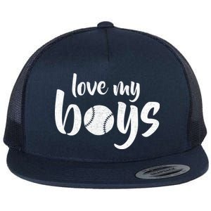 Love My Boys Baseball Mom Flat Bill Trucker Hat