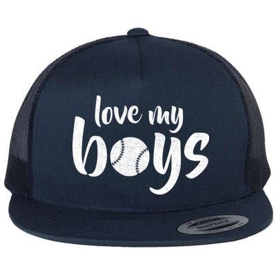 Love My Boys Baseball Mom Flat Bill Trucker Hat