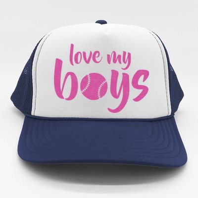 Love My Boys Baseball Mom Trucker Hat