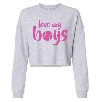 Love My Boys Baseball Mom Cropped Pullover Crew