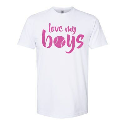 Love My Boys Baseball Mom Softstyle CVC T-Shirt