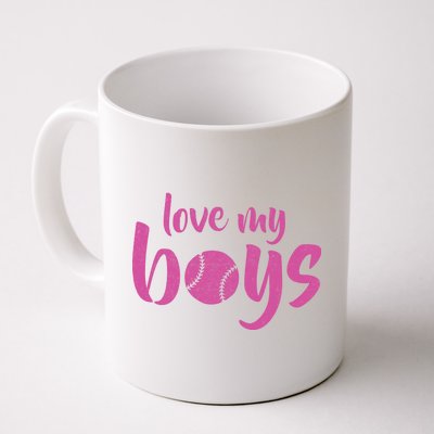 Love My Boys Baseball Mom Coffee Mug