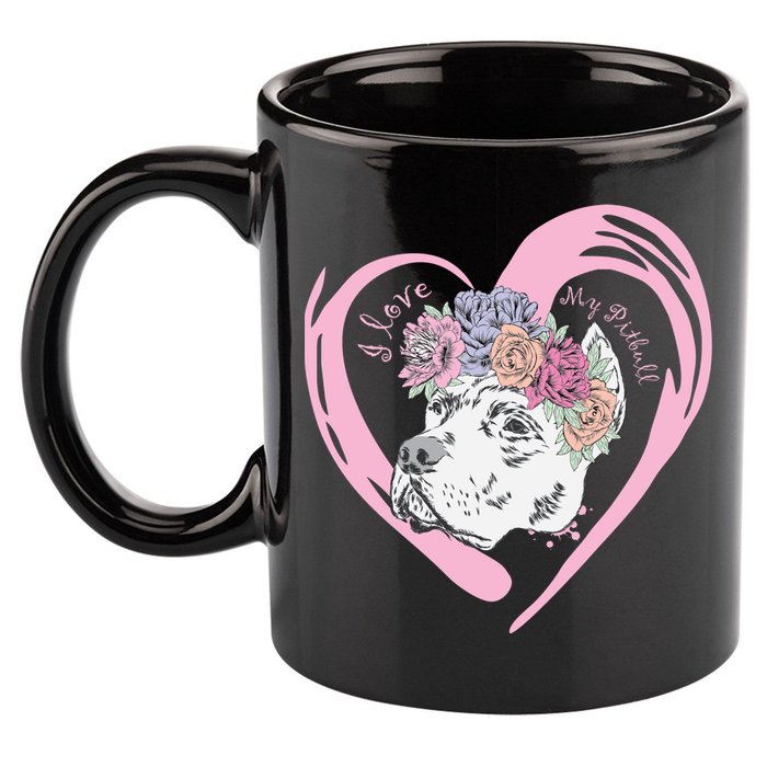 Love My Pitbull 11oz C Handle Ceramic Mug