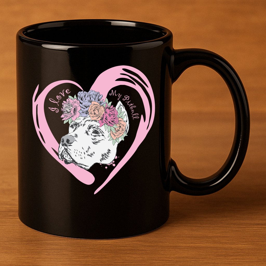 Love My Pitbull 11oz C Handle Ceramic Mug