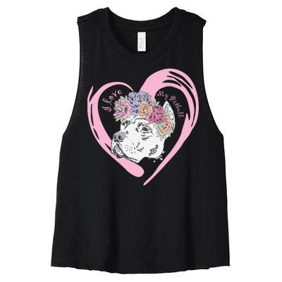 Love My Pitbull Women's Racerback Cropped Tank