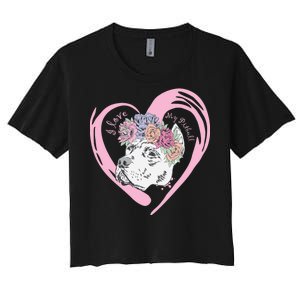 Love My Pitbull Women's Crop Top Tee