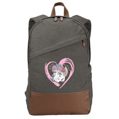 Love My Pitbull Cotton Canvas Backpack