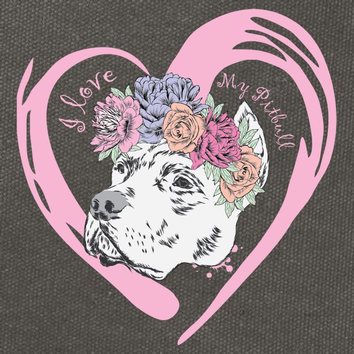 Love My Pitbull Cotton Canvas Backpack