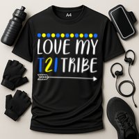 Love My T21 Tribe Down Syndrome Arrow Cooling Performance Crew T-Shirt