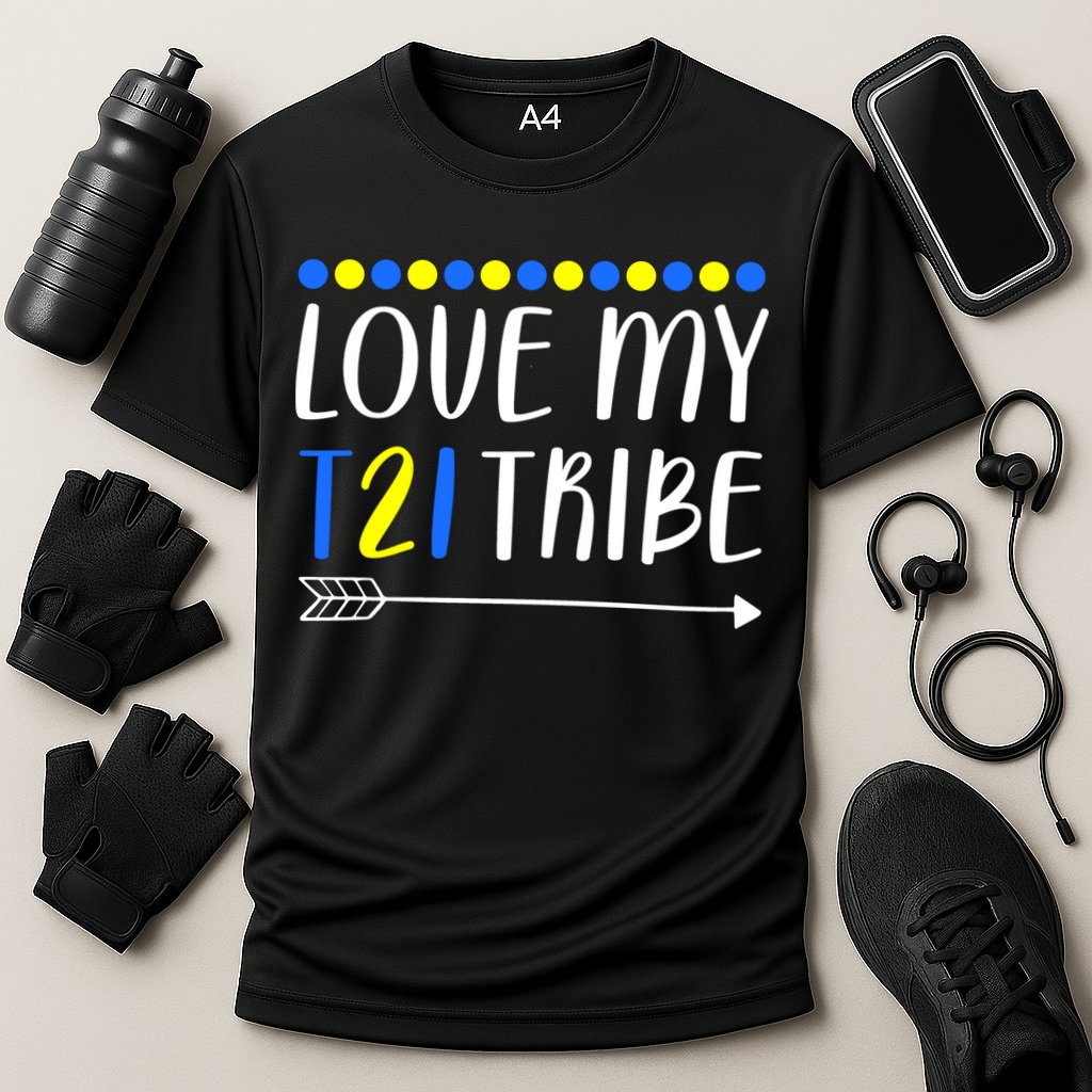 Love My T21 Tribe Down Syndrome Arrow Cooling Performance Crew T-Shirt