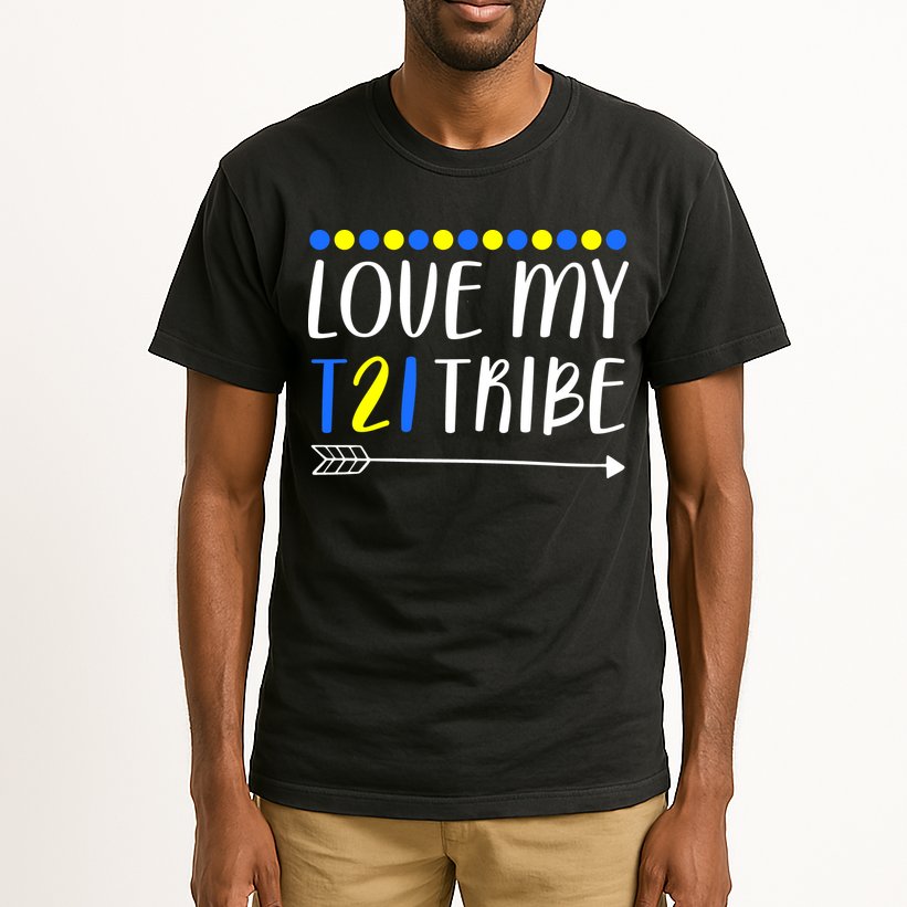 Love My T21 Tribe Down Syndrome Arrow Tall T-Shirt