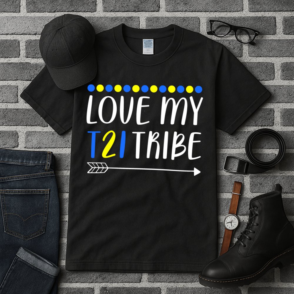 Love My T21 Tribe Down Syndrome Arrow Tall T-Shirt