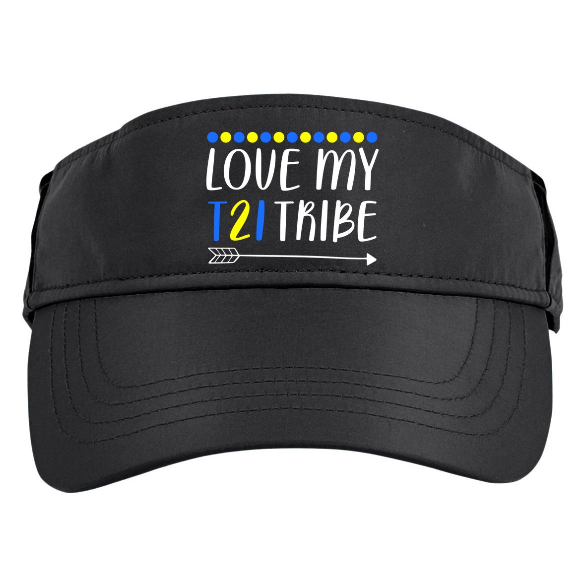 Love My T21 Tribe Down Syndrome Arrow Adult Drive Performance Visor