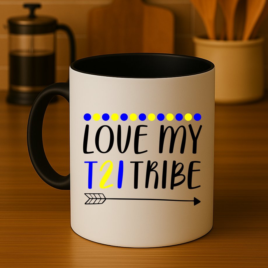 Love My T21 Tribe Down Syndrome Arrow Mug