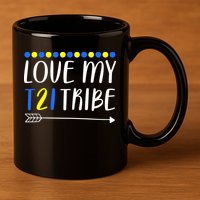 Love My T21 Tribe Down Syndrome Arrow 11oz C Handle Ceramic Mug