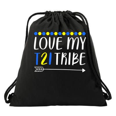 Love My T21 Tribe Down Syndrome Arrow Drawstring Bag