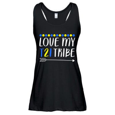 Love My T21 Tribe Down Syndrome Arrow Ladies Essential Flowy Tank