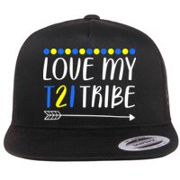 Love My T21 Tribe Down Syndrome Arrow Flat Bill Trucker Hat