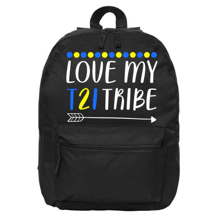 Love My T21 Tribe Down Syndrome Arrow 16 in Basic Backpack
