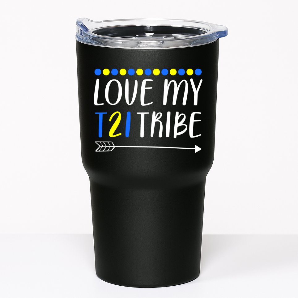 Love My T21 Tribe Down Syndrome Arrow Tumbler