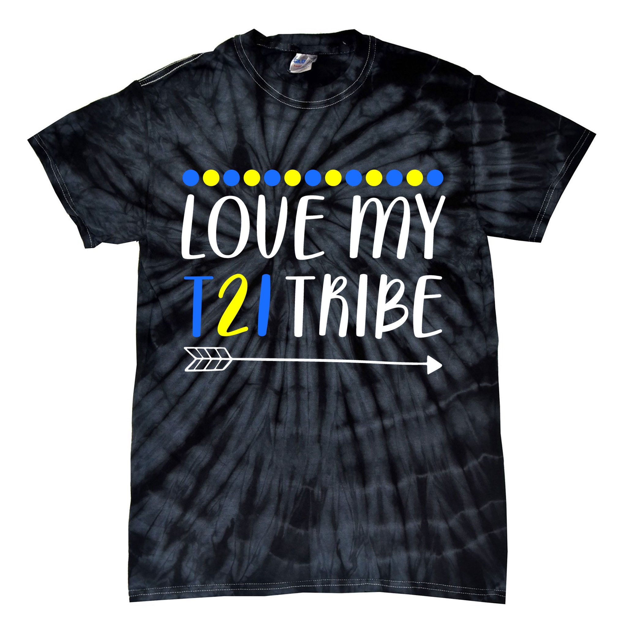 Love My T21 Tribe Down Syndrome Arrow Tie-Dye T-Shirt
