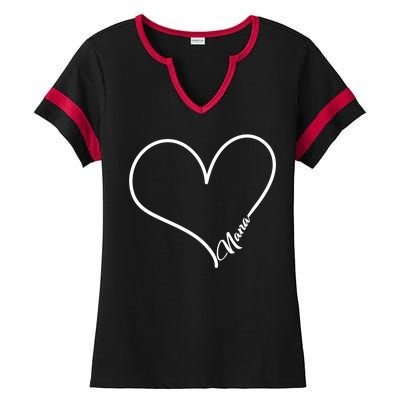 Love Nana Heart Ladies Halftime Notch Neck Tee