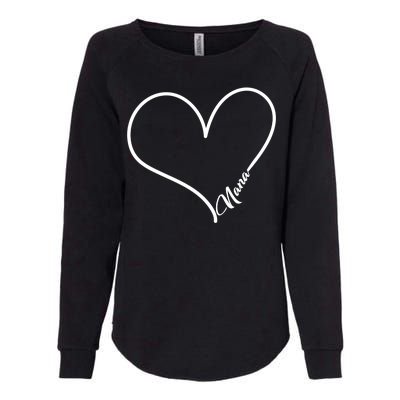 Love Nana Heart Womens California Wash Sweatshirt