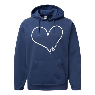 Love Nana Heart Performance Fleece Hoodie