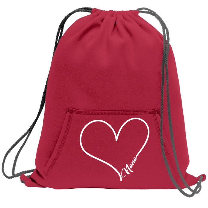 Love Nana Heart Sweatshirt Cinch Pack Bag