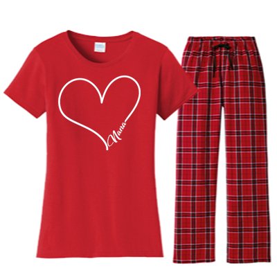 Love Nana Heart Women's Flannel Pajama Set