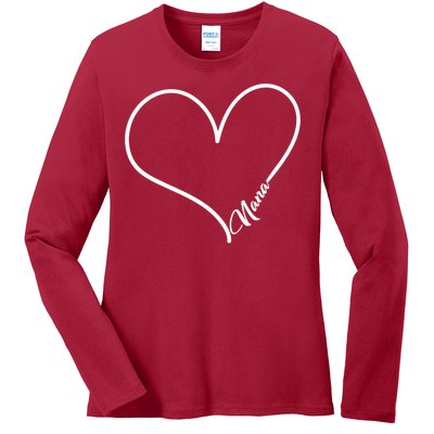 Love Nana Heart Ladies Long Sleeve Shirt