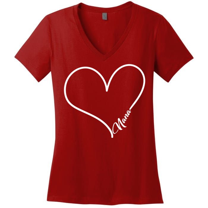 Love Nana Heart Women's V-Neck T-Shirt