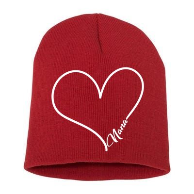 Love Nana Heart Short Acrylic Beanie