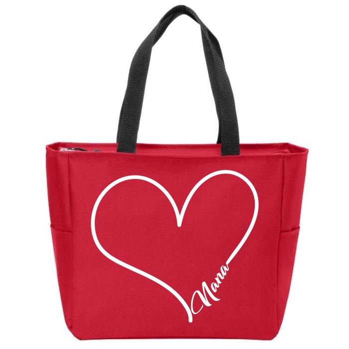 Love Nana Heart Zip Tote Bag