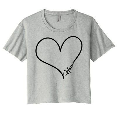 Love Nana Heart Women's Crop Top Tee